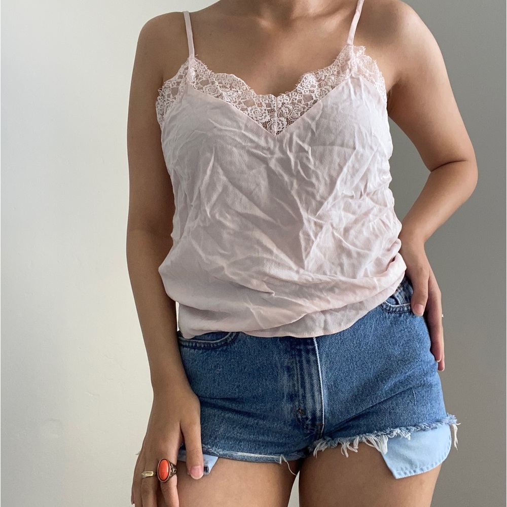 Forever 21 Eyelash Lace Trim Cami Top